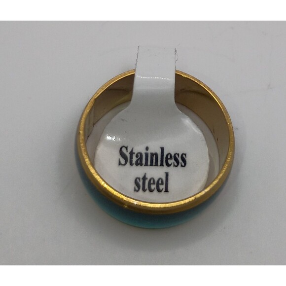 Women's Green Alloy Stainless Steel Fashion Ring Band U.S Size 8.5 - Picture 2 of 3